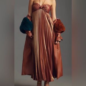 Crimson Halter Anthropologie Shimmer Dress
